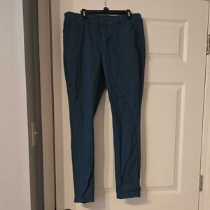 Teal Straight-Leg Pants